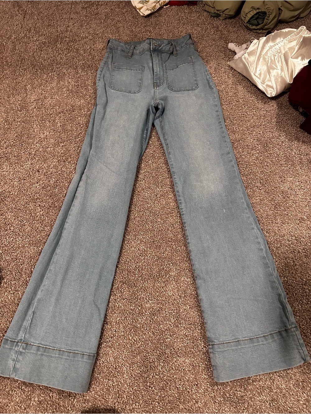 Cambridge Dry Goods Light Blue High-Waist Boot Cut Jeans